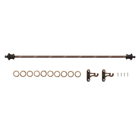 Dollhouse Mini Curtain Rods With Antique Crown Finial (Premium Bronze)