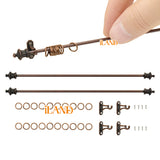 iLAND Dollhouse Mini Curtain Rods With Antique Crown Finial (Premium Bronze)