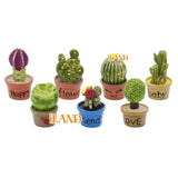 ILAND Dollhouse Mini Faux Succulents