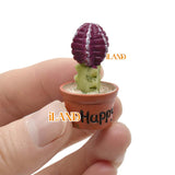 ILAND Dollhouse Mini Faux Succulents