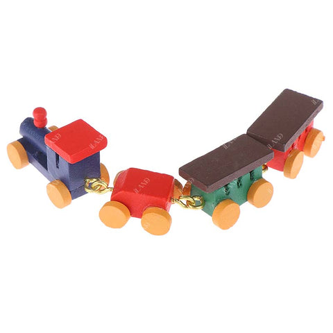 Dolllhouse Accessories Wood Train and a Four-piece Band