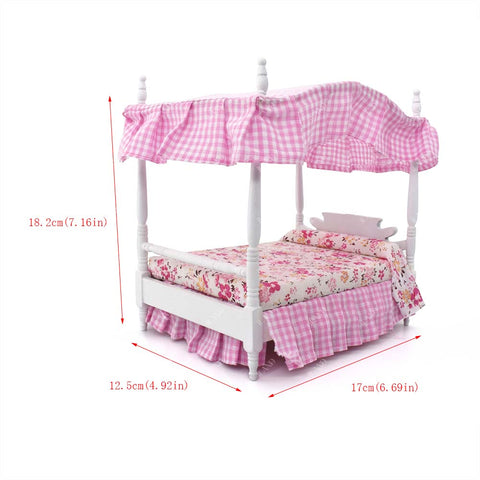 Wooden Dollhouse Bedroom Set w/Piano (Sweet Doll Furniture 6pcs)