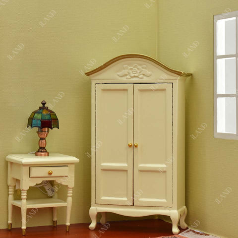 Dollhouse Bedroom Furniture in Mahogany Color (Classical Miniature Furniture 6pcs)