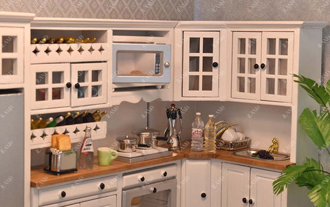 Luxury Kitchen Dollhouse Kitchen with Dollhouse Accessories Set