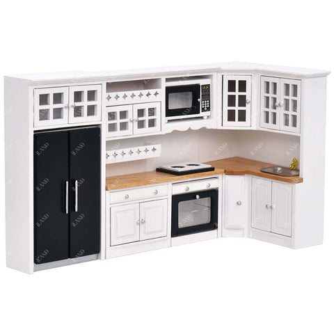 Dollhouse Kitchen with Dollhouse Accessories Set Exquisite Kitchen