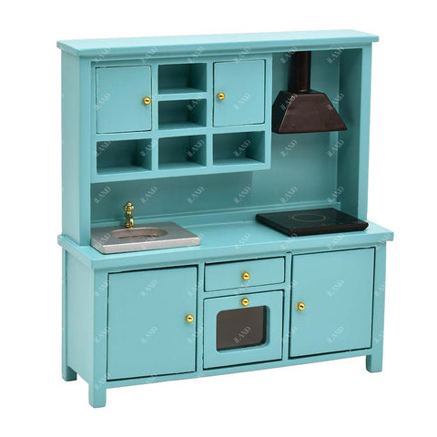 Dollhouse Blue Modern Kitchen Cabinet