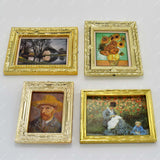 Dollhouse Accessories Frames w/Printed Classical Paintings Set