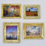 Dollhouse Accessories Frames w/Printed Classical Paintings Set