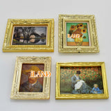 Dollhouse Accessories Frames w/Printed Classical Paintings Set