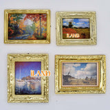 Dollhouse Accessories Frames w/Printed Classical Paintings Set