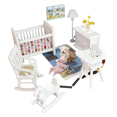 Miniature Dollhouse Furniture and Accessories for Dollhouse Nursery on 1/12 Scale (Lovely 14pcs)