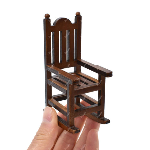 Dollhouse Table & Chair & Bookshelf Set 4pcs