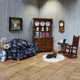 Dollhouse Table & Chair & Bookshelf Set 4pcs