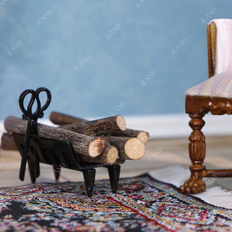 Dollhouse Neoclassical Fireplace & Tools 4pcs