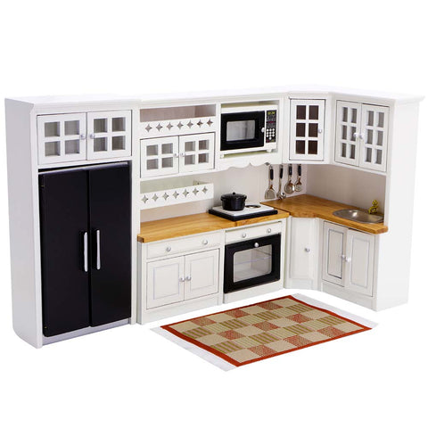 Dollhouse Kitchen with Dollhouse Accessories Set Exquisite Kitchen