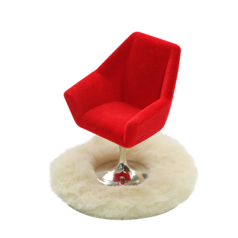 Dollhouse Furniture Miniature Swivel Chair & Carpet