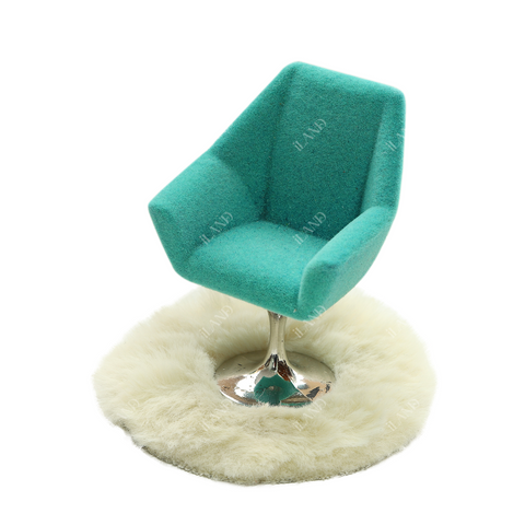 Dollhouse Furniture Miniature Swivel Chair & Carpet