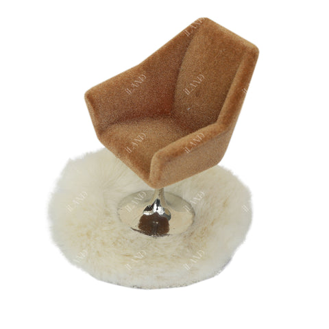 Dollhouse Furniture Miniature Swivel Chair & Carpet