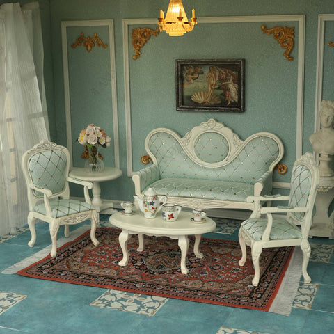 Victorian Dollhouse Furniture  Living Room Vintage Set 8pcs