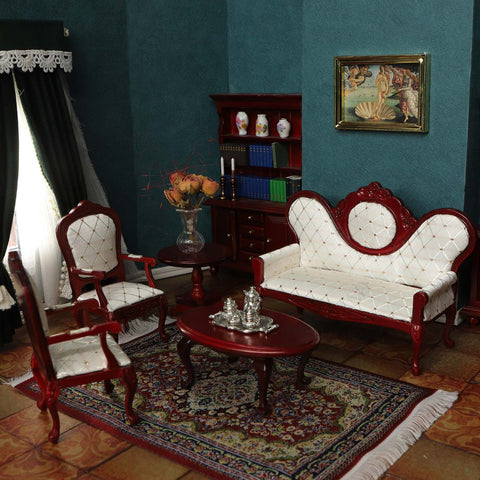 Victorian Dollhouse Furniture  Living Room Vintage Set 8pcs