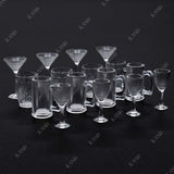 Dollhouse Accessories of 16pcs Wine Glasses Goblets