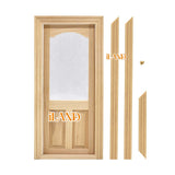 Dollhouse Door w/ 3D Panes & Handles