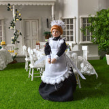 Porcelain Dollhouse People Victorian Maid& Chamberlain