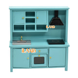 Dollhouse Blue Modern Kitchen Cabinet