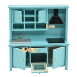 Dollhouse Blue Modern Kitchen Cabinet