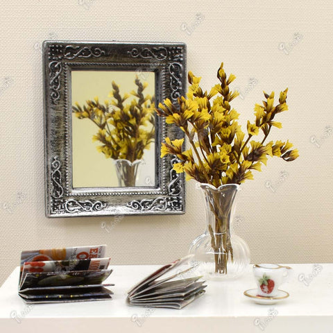 Glass Dollhouse Mirror Luxury 4pcs