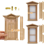 Triangular Top Dollhouse Doors and Windows Set