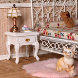 Dollhouse Furniture of White Metal Bed Set