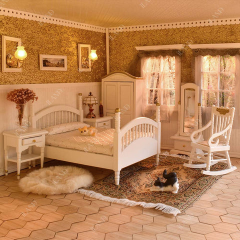 Brewster White Dollhouse Bedroom Set