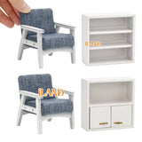 Modern Dollhouse Armchairs & Cabinets 4pcs